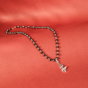 Silver Cap Kalinga Mala with Trishul Nandi Pendant